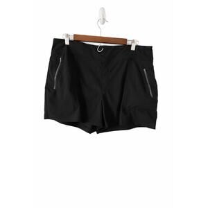 Athleta Trekkie North Shorts Womens 16 Black Gorpcore Travel Hiking Zip Pocket